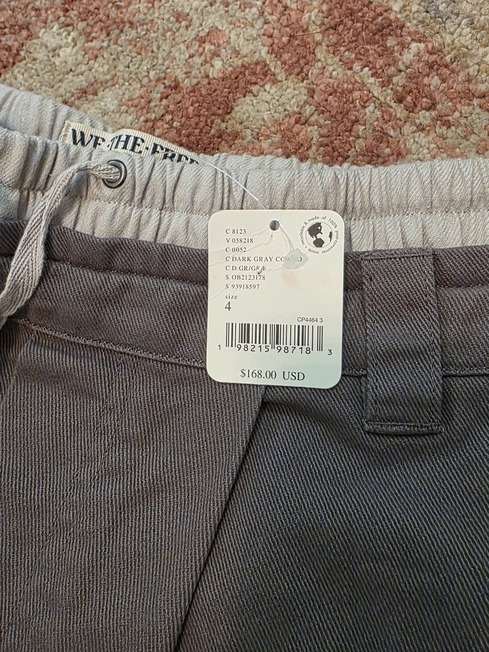We The Free  Good Sport Trousers Size 4 Gray Wide-Leg Drawstring Trousers. - Picture 7 of 7